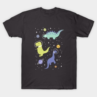 Cute Dinosaurs in Space T-Shirt